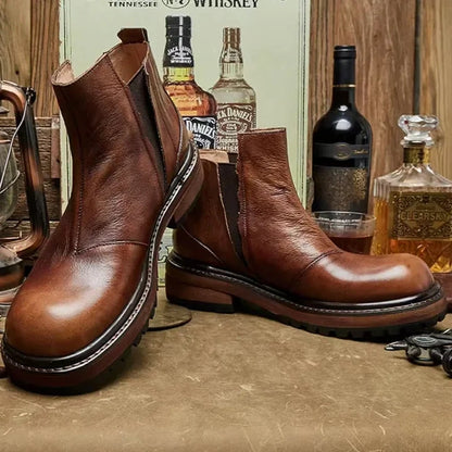 Calveto British Fashion Retro Chelsea Boots Versatile Martin Boots