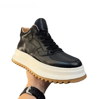 Calveto Handmade Retro Mid-top Casual Men Boots