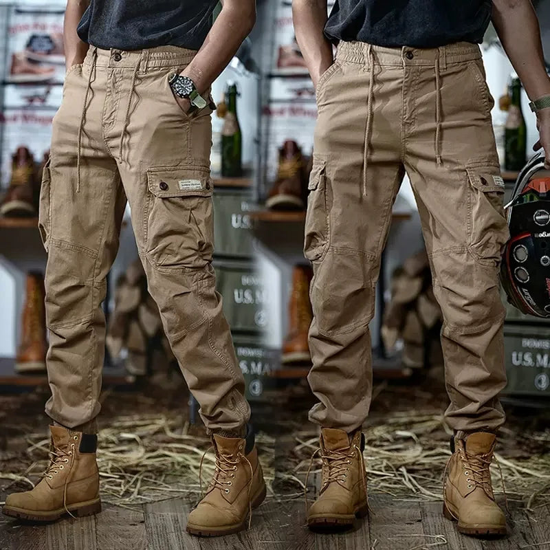 Calveto Plus Size American-style Vintage Cargo Pants