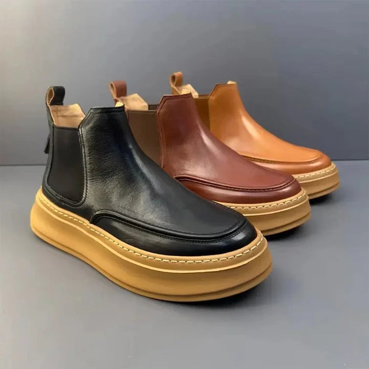 Calveto Handmade Retro Horsehide Chelsea Boots | Vintage British Style Martin Boot