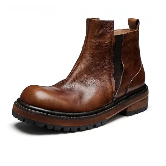 Calveto British Fashion Retro Chelsea Boots Versatile Martin Boots