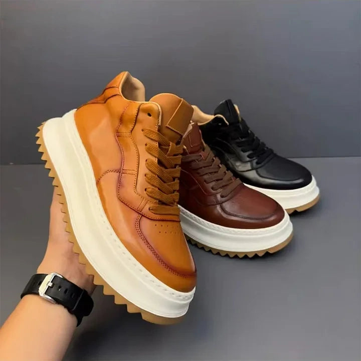 Calveto Handmade Retro Mid-top Casual Men Boots