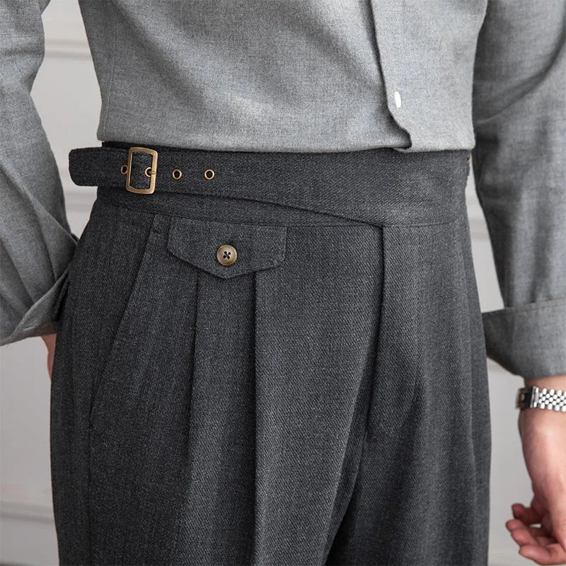 Calveto High-waisted Straight-leg Pants