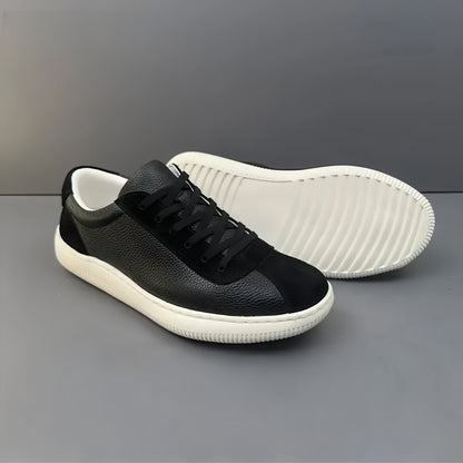 Calveto Simple Summer Fashion Casual White Sneakers | Genuine Leather Comfy Skate Shoes