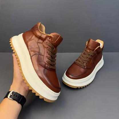Calveto Handmade Retro Mid-top Casual Men Boots