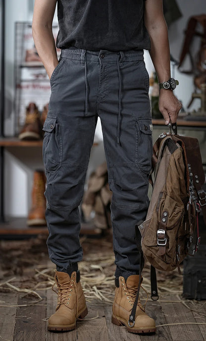 Calveto Plus Size American-style Vintage Cargo Pants
