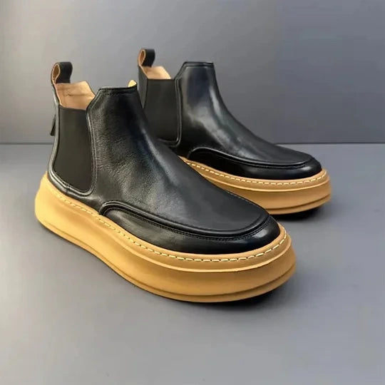 Calveto Handmade Retro Horsehide Chelsea Boots | Vintage British Style Martin Boot