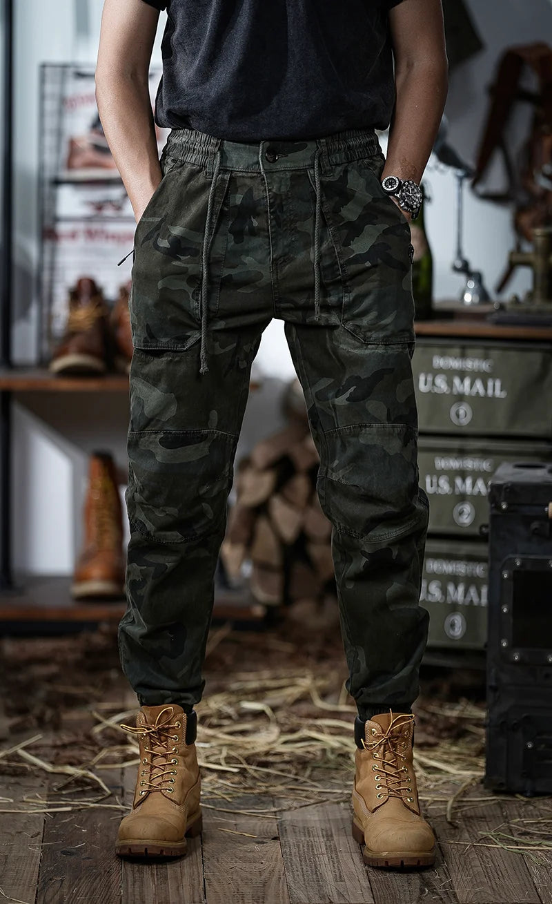 Calveto Plus Size American-style Vintage Cargo Pants
