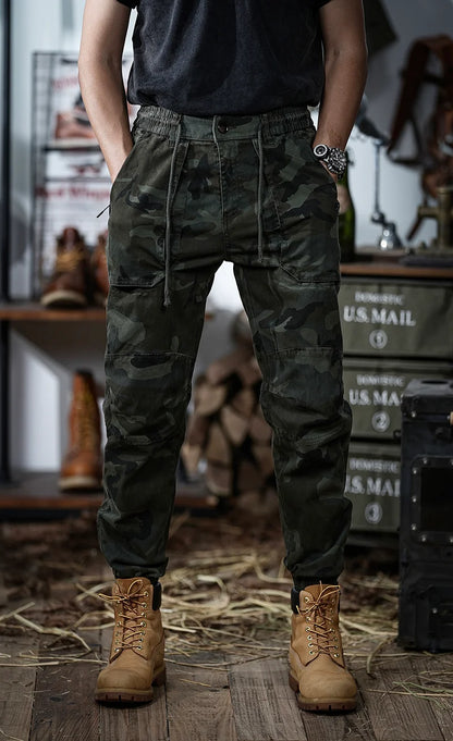 Calveto Plus Size American-style Vintage Cargo Pants
