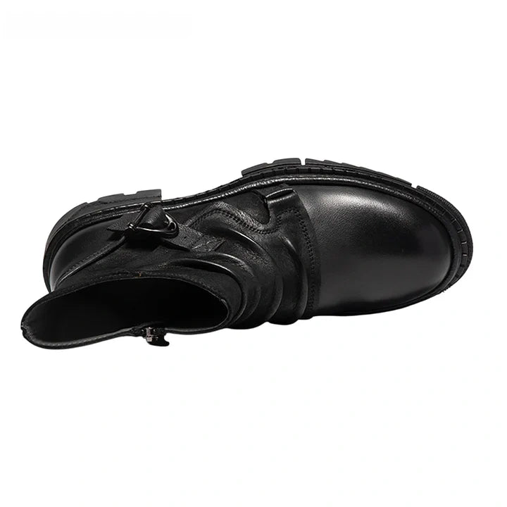 Calveto Handmade Cowhide Retro British Style Chelsea Fashion Boots