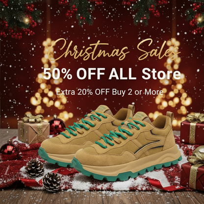 Calveto Handmade Retro Jogging Men's Shoes|Holiday Horsehide Leather Casual Shoes