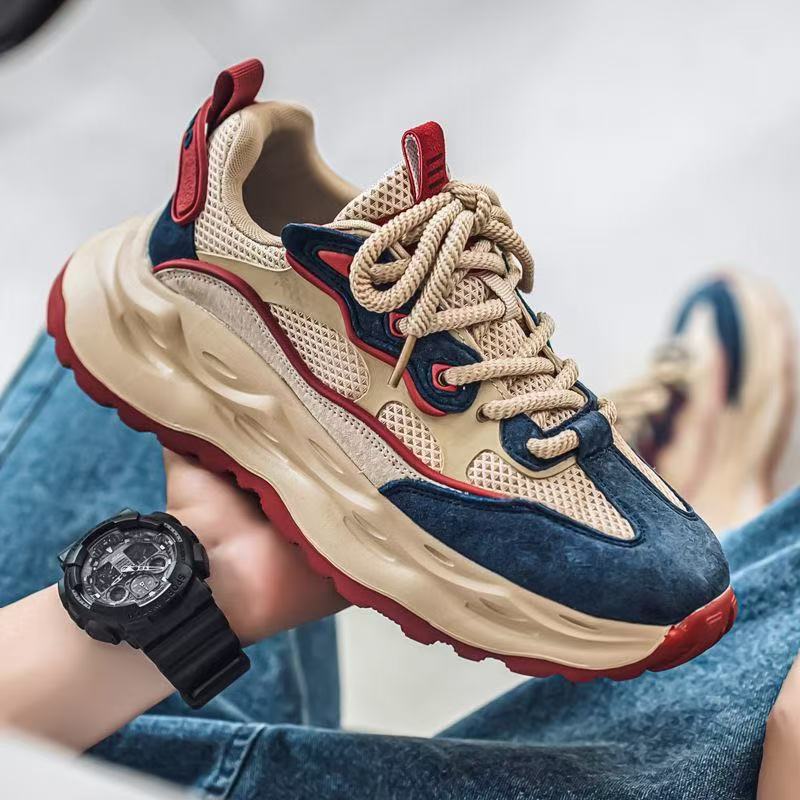 Calveto Handmade Retro Chunky Sneakers|Casual Jogging Shoes