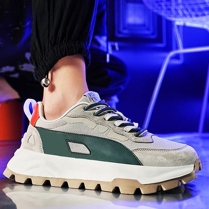 Calveto™ All-Day Comfort TrailRunner Chunky Sneakers | Breathable Mesh & Suede