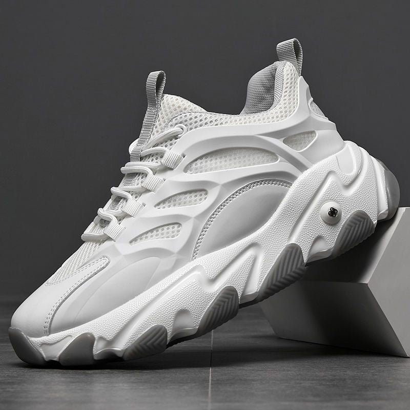 Calveto New Trend Leather Thick Sole Luxury Cowhide Sneakers