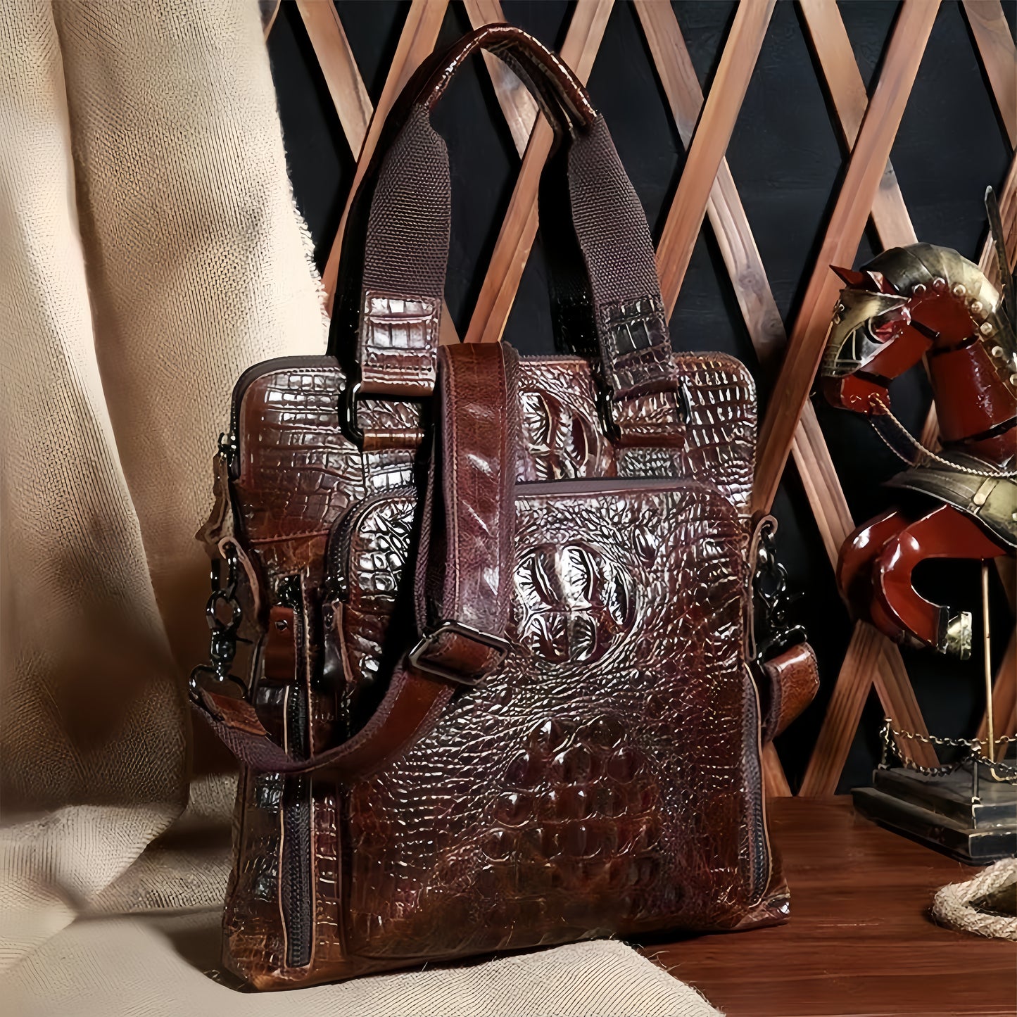 New Fashion Crocodile Pattern Handbag Casual Business Bag