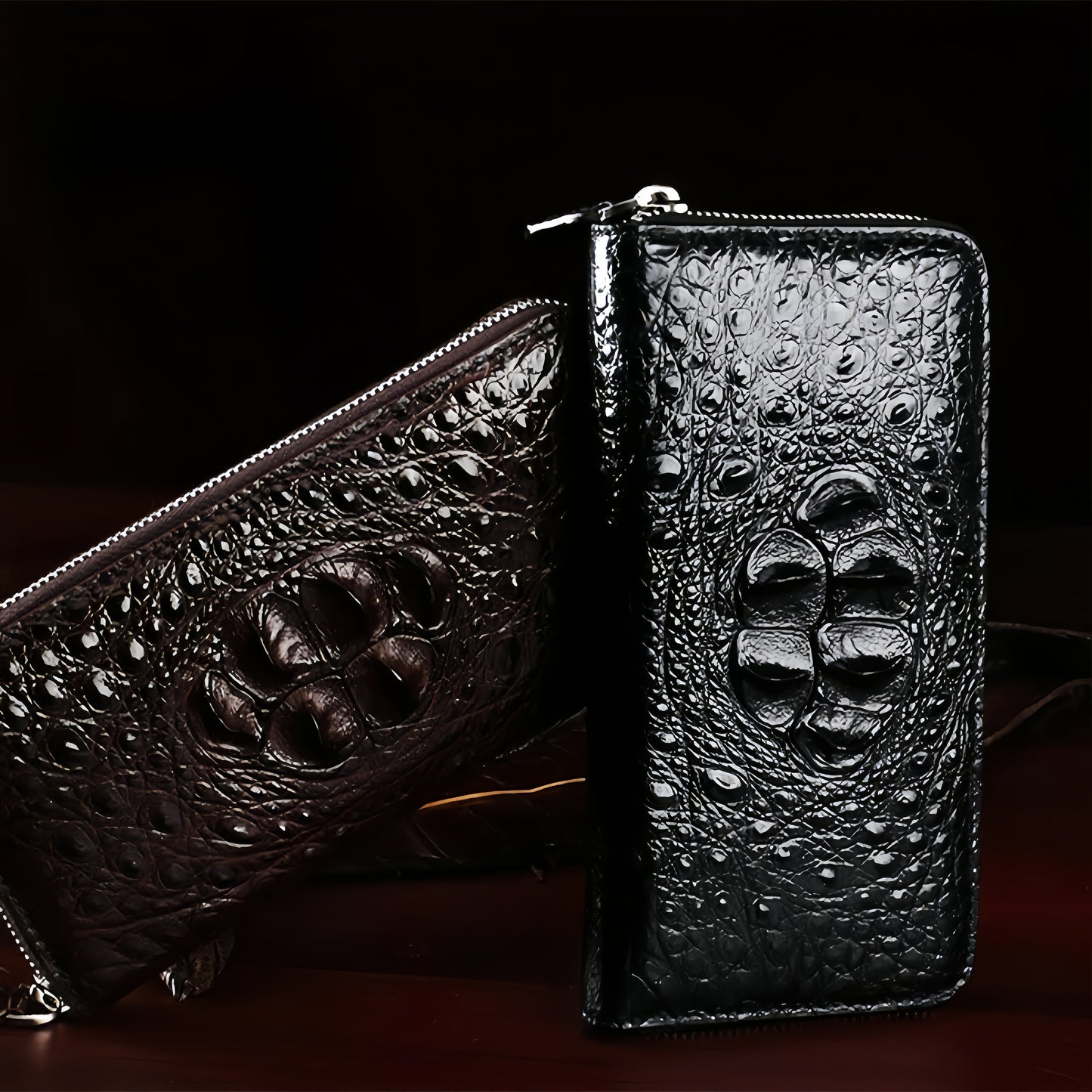 Men's crocodile patterned handbag wallet