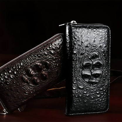 Men's crocodile patterned handbag wallet