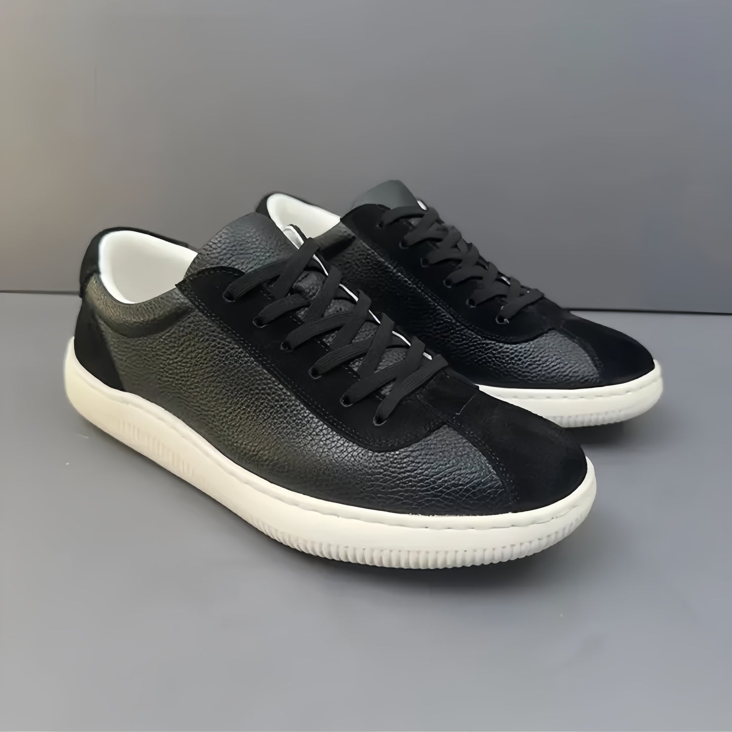 Calveto Simple Summer Fashion Casual White Sneakers | Genuine Leather Comfy Skate Shoes