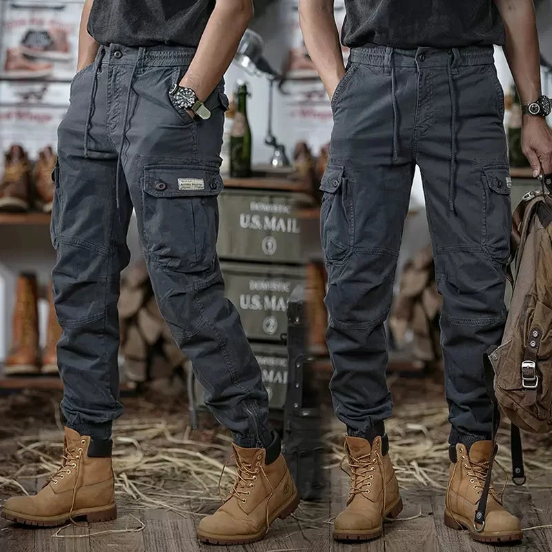Calveto Plus Size American-style Vintage Cargo Pants