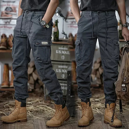 Calveto Plus Size American-style Vintage Cargo Pants