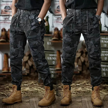Calveto Plus Size American-style Vintage Cargo Pants