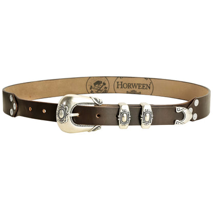 Vintage Western Belt w/ Embossed Buckle for Men  | Handcrafted Genuine Leather Business & Casual Belts