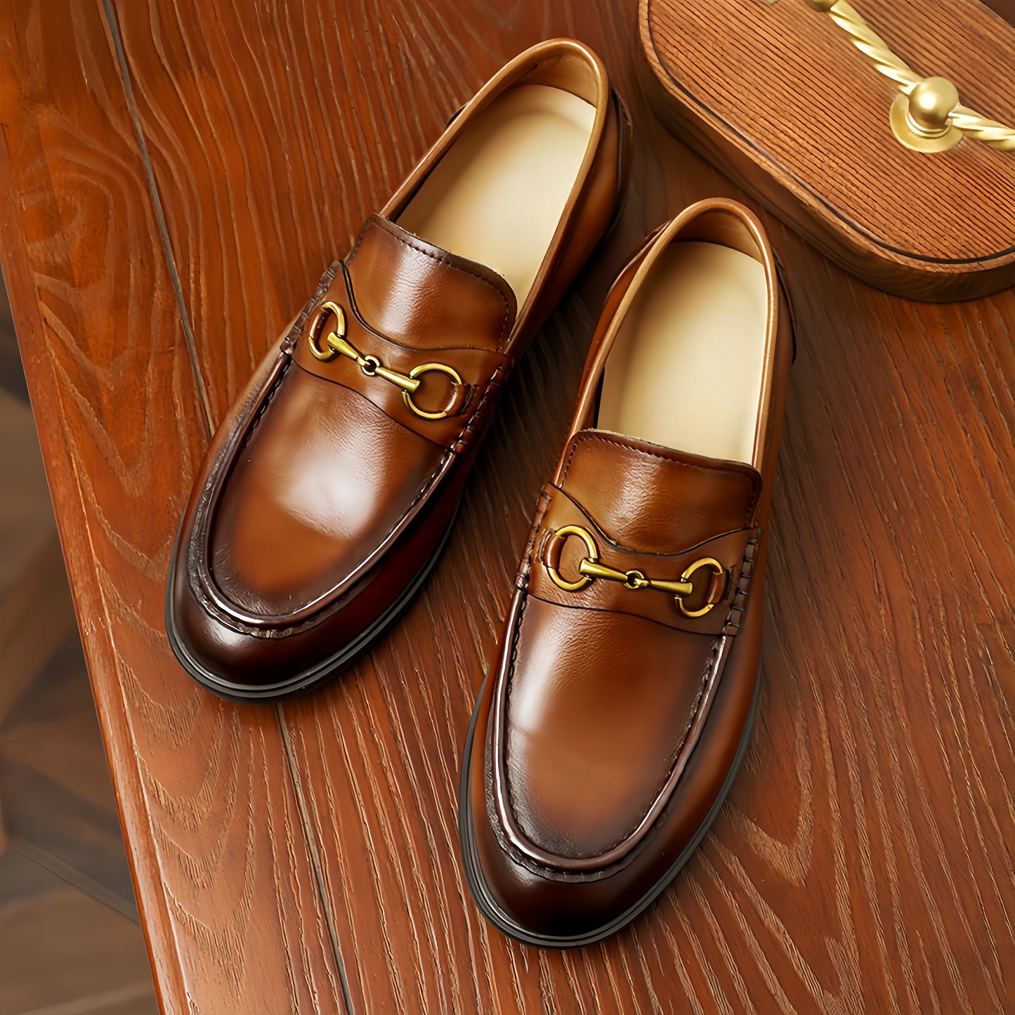 Breathable Summer Business Casual Slip-on Loafers for Men | Genuine Leather Sole, Lightweight & Comfortable Driving Shoes