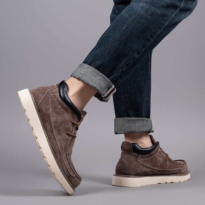 Calveto Handemade Retro British Style Trend Casual Leather Boots | Martin Boots