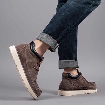 Calveto Handemade Retro British Style Trend Casual Leather Boots | Martin Boots