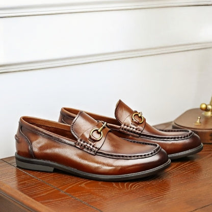 Breathable Summer Business Casual Slip-on Loafers for Men | Genuine Leather Sole, Lightweight & Comfortable Driving Shoes
