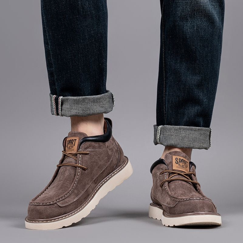 Calveto Handemade Retro British Style Trend Casual Leather Boots | Martin Boots