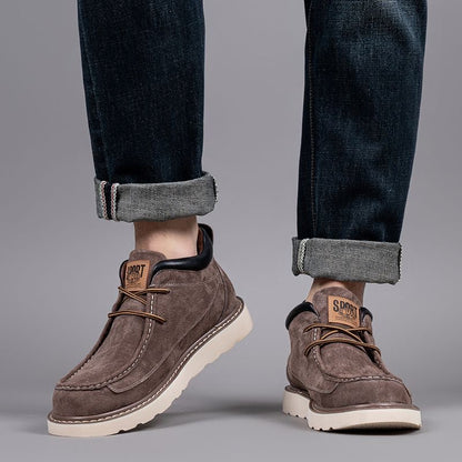 Calveto Handemade Retro British Style Trend Casual Leather Boots | Martin Boots