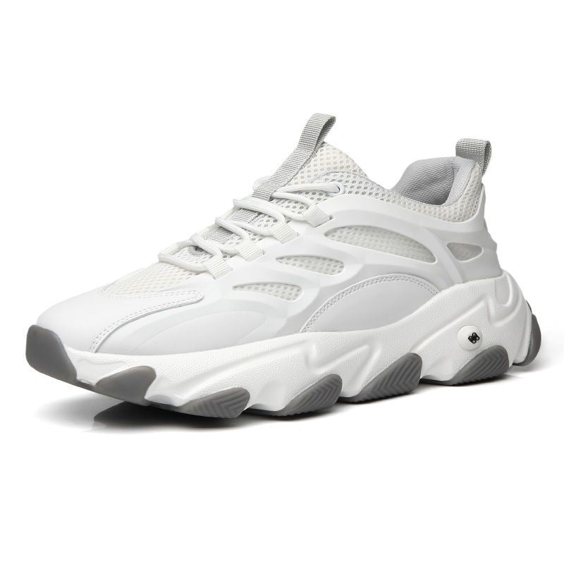 Calveto New Trend Leather Thick Sole Luxury Cowhide Sneakers