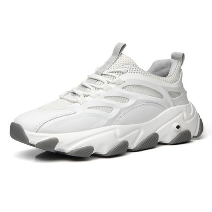 Calveto New Trend Leather Thick Sole Luxury Cowhide Sneakers