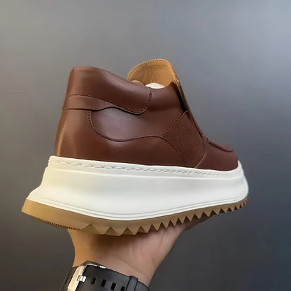 Calveto Handmade Retro British Style Horsehide Ankle Boot