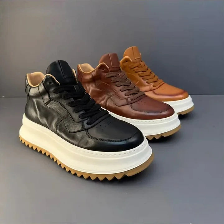 Calveto Handmade Retro Mid-top Casual Men Boots