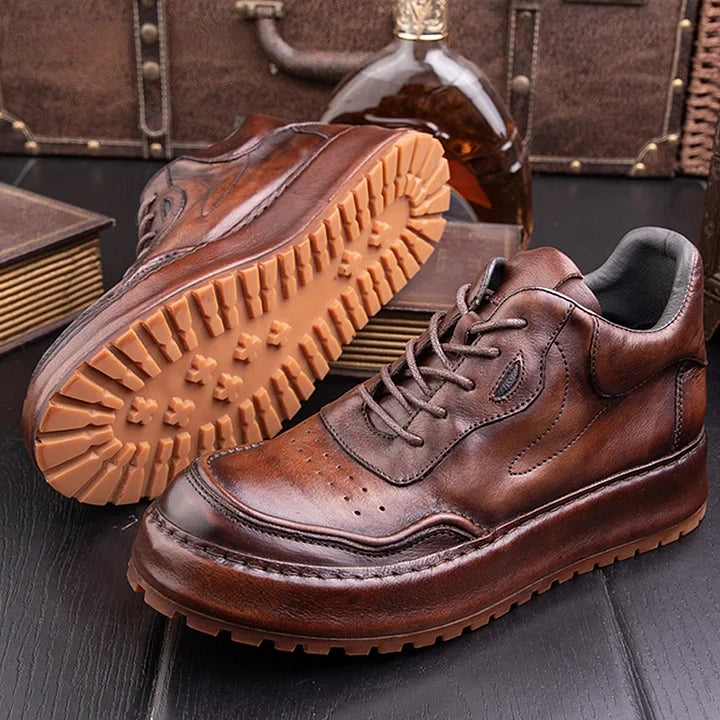 Calveto Handemade Retro British Style Trend Thick Sole Sneakers| Martin Boots