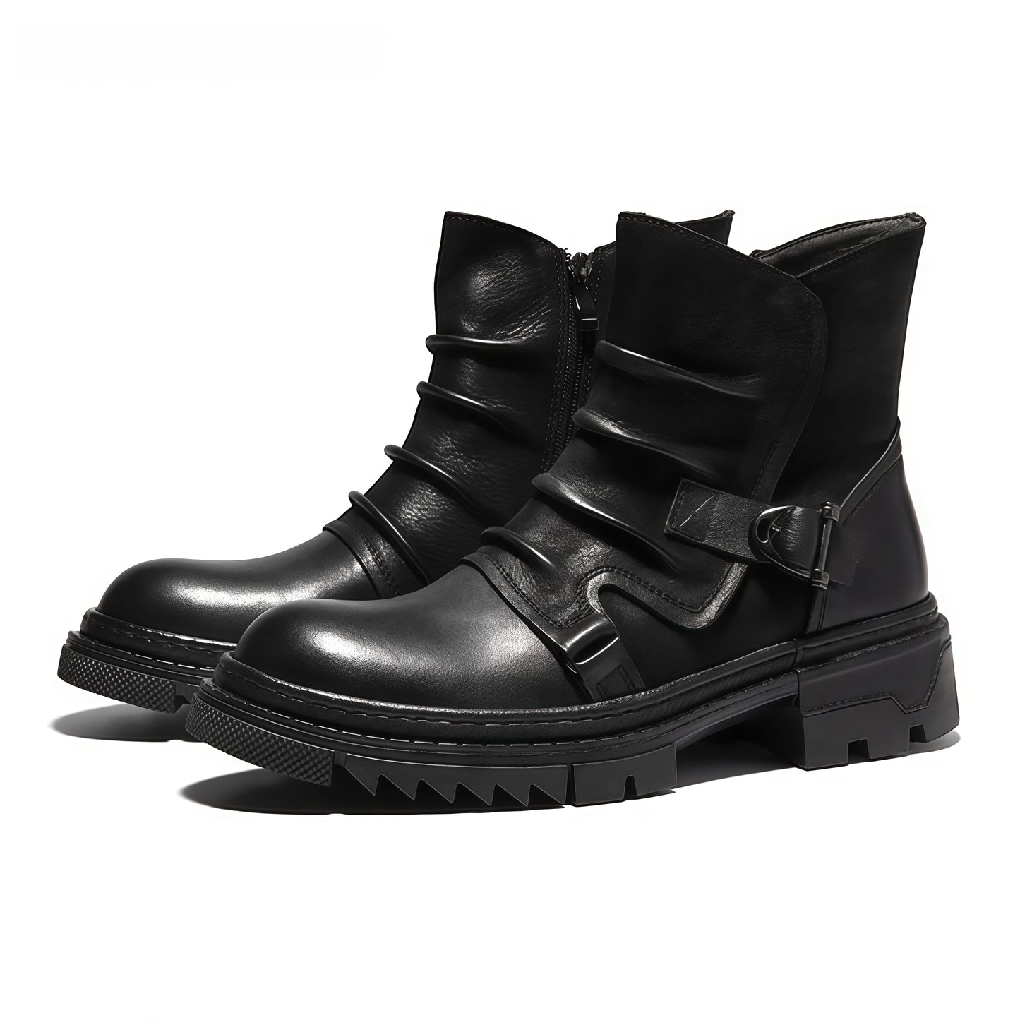 Calveto Handmade Cowhide Retro British Style Chelsea Fashion Boots