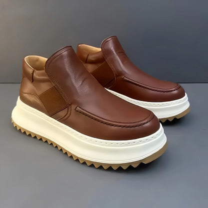 Calveto Handmade Retro British Style Horsehide Ankle Boot