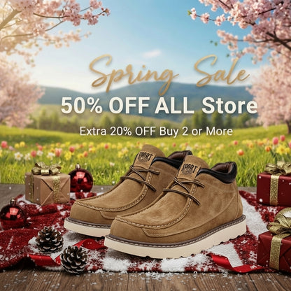 Calveto Handemade Retro British Style Trend Casual Leather Boots | Martin Boots