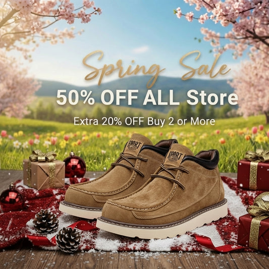 Calveto Handemade Retro British Style Trend Casual Leather Boots | Martin Boots