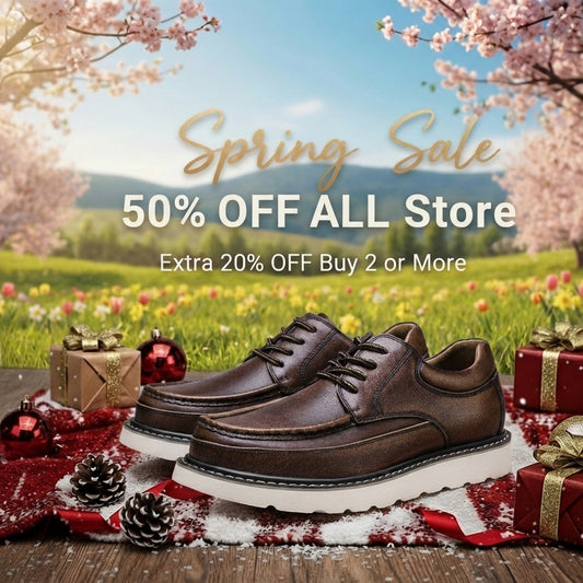 Calveto Handmade Men's Business Soft Cowhide Casual Derby Shoes