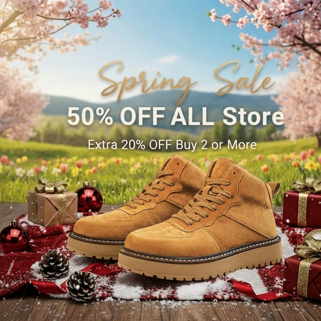 Calveto Handmade Retro British Martin Boots|Versatile Leather Boots for Men