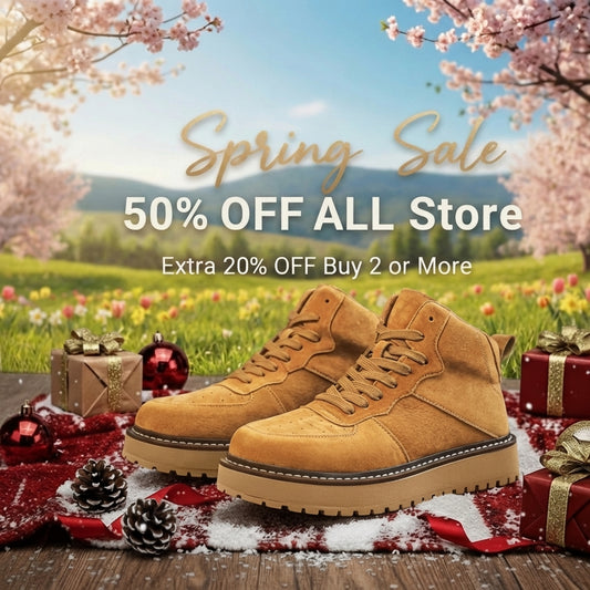 Calveto Handmade Retro British Martin Boots|Versatile Leather Boots for Men