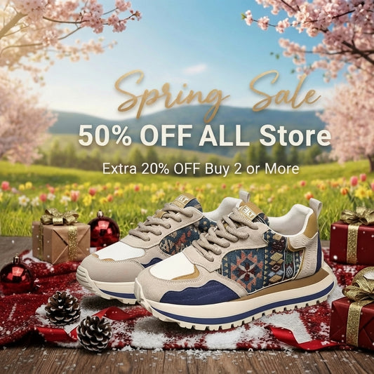 Calveto Handmade Retro Casual Chunky Sneakers | Comfy Versatile Shoes