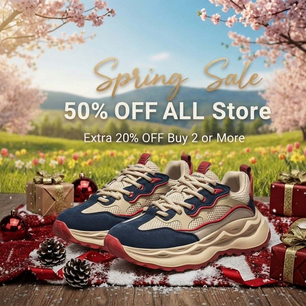 Calveto Handmade Retro Chunky Sneakers|Casual Jogging Shoes