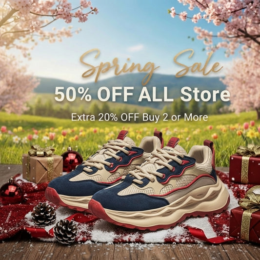 Calveto Handmade Retro Chunky Sneakers|Casual Jogging Shoes