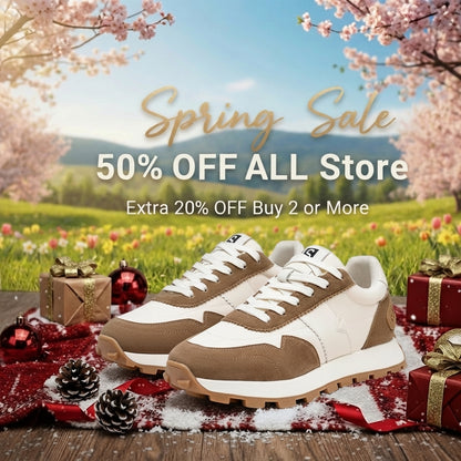 Calveto Handmade Retro Horsehide Casual Jogging Sneakers