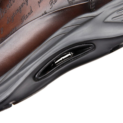 Crafton Heritage Luxe - Men's Artisan Hand-Antiqued Calfskin Clunky Sneakers