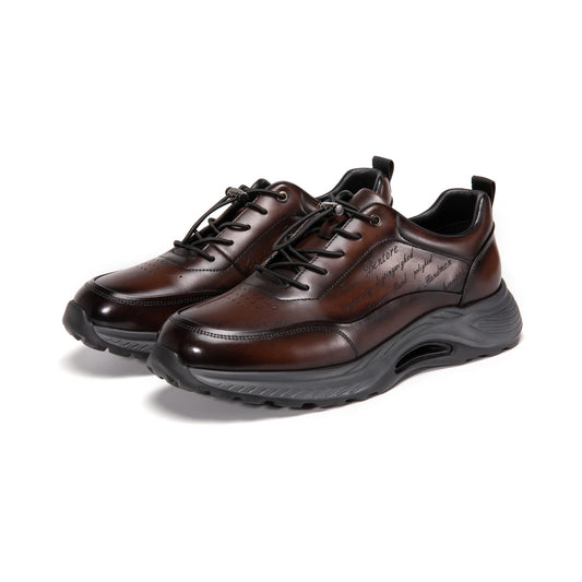 Crafton Heritage Luxe - Men's Artisan Hand-Antiqued Calfskin Clunky Sneakers